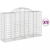 Cumpara ieftin Cosuri gabion arcuite 9 buc, 200x50x120/140 cm, fier galvanizat
