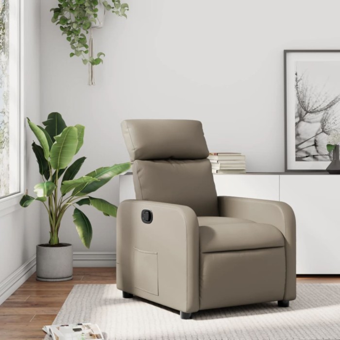 vidaXL Fotoliu rabatabil, cappuccino, piele ecologică 374189