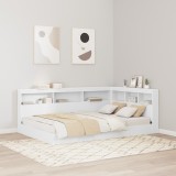 VidaXL Tăblie de depozitare cu raft cu headboard cu depozitare Alb 120 cm Lemn compozit