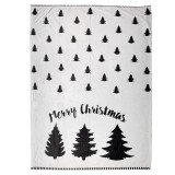 Cumpara ieftin Patura Craciun poliester alb negru 130x170 cm