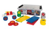 Cumpara ieftin Set constructie educativ, Plus-Plus, 200 piese mari, mix, cu roti si placi de baza