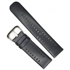 Curea Ceas Racing din Piele Neagră &ndash; Stil Sport-Elegant (22mm)