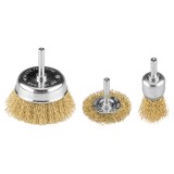 Set perii din sarma de otel incretita Graphite, tija 6 mm, 3 piese