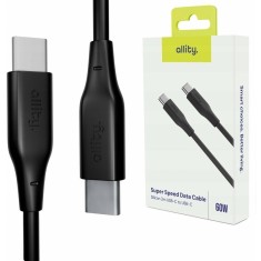 Cablu de date si incarcare Allity AUC-02 USB-C to USB-C 60W 1m Negru