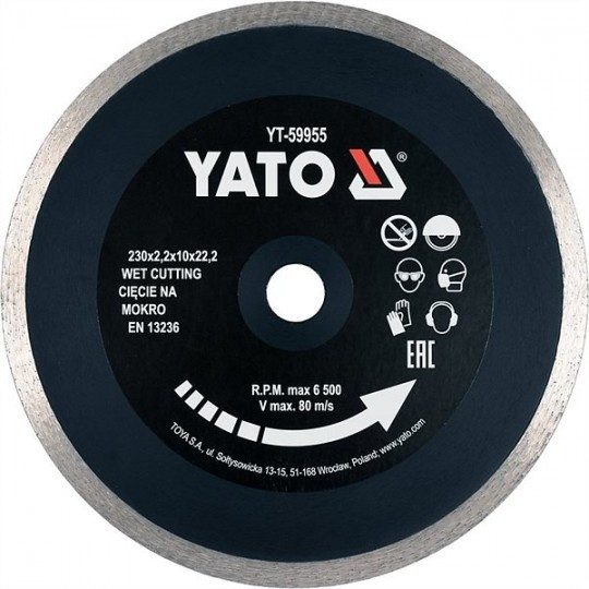 Disc diamantat continuu 230 mm ceramica Yato