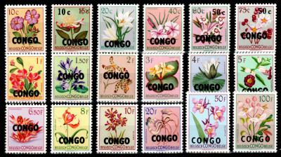 Congo Kinshasa 1960, Mi #11-28**, flori, orhidee, MNH, cota 75 &amp;euro;! foto