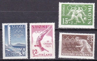 Finlanda 1951 sport olimpiada MI 399-402 ww100 MNH foto