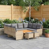 vidaXL Seturi de mobilier cu pernă 8 pcs Beige și gri deschis Ratan PE 3422198