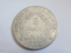 Moneda argint 5 Franc 1809 foto