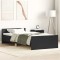 vidaXL Cadru de pat, negru, 90x200 cm, lemn prelucrat
