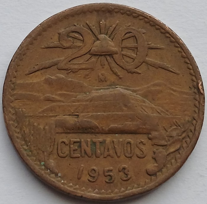 Mexic, 20 Centavos 1953