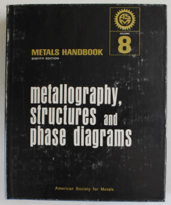 METALLOGRAPHY , STRUCTURES AND PHASE DIAGRAMS , METALS HANDBOOK VOL.8 , 1973 foto