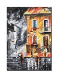 Cumpara ieftin Tablou pictat manual, Peisaj citadin, magia culorilor, 70x50cm ulei pe panza, Spectaculos