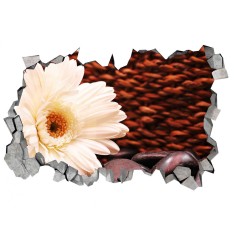 Sticker decorativ, gaura in perete 3D, Floare, 85 cm, 183STK-1
