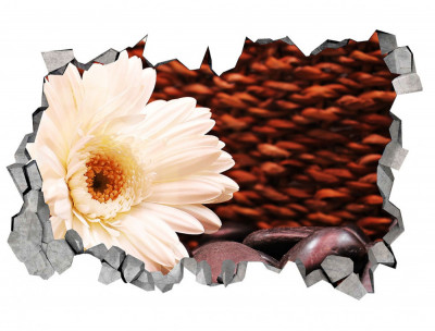 Sticker decorativ, gaura in perete 3D, Floare, 85 cm, 183STK-1 foto