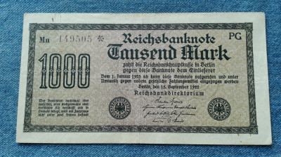 1000 Mark 1922 Germania / marci germane / seria 149505 foto