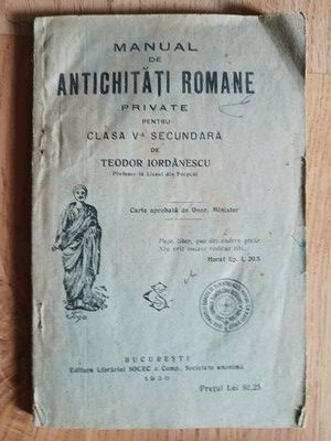 Manual de antichitati 3omane private pentru clasa V secundara- Teodor Iordanescu foto