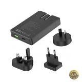 Incarcator Retea Budi 65W 3A 1 x USB-A - 1 x USB-C Negru