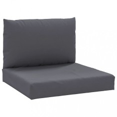 Perne canapea din paleti, 2 buc., antracit, material textil