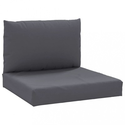 Perne canapea din paleti, 2 buc., antracit, material textil foto
