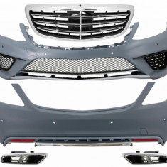 Pachet Exterior Cu Ornamente Tobe Crom Si Grila Compatibil Cu Mercedes-Benz S-Class W222 2013-06.2017 S63 Design COCBMBW222AMGS63WOLFG