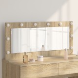 vidaXL Oglindă de toaletă cu lumini LED Sonoma Oak 100x45x18 cm