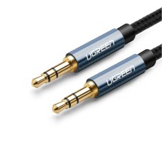 CABLU audio Ugreen, &amp;quot;AV112&amp;quot; stereo (3.5 mm jack T/T), 2m, conectori auriti, braided, albastru &amp;quot;60181&amp;quot; (timbru verde 0.18 lei) - 6957303861811 foto