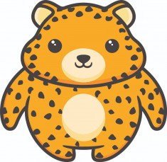 Sticker decorativ, Leopard, Portocaliu, 60 cm, 7188ST foto