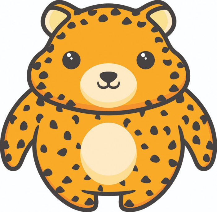 Sticker decorativ, Leopard, Portocaliu, 60 cm, 7188ST