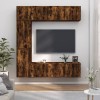 VidaXL Set comodă TV, 7 piese, stejar fumuriu, lemn compozit 3188651
