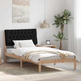 vidaXL Cadru de pat cu tăblie tapițată cu headboard Maro 100 x 200 cm 878841