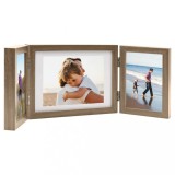 Gossi rama foto tripla, colaj, maro deschis, 22x15 cm+2x(10x15 cm)