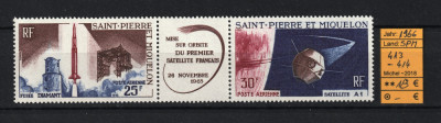 St. Pierre et Miquelon, Franţa 1966 | Primul satelit francez, Cosmos | MNH | aph foto