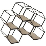 Suport sticle Atmosphera Arty pentru 6 sticle, structura metalica si MDF, 26x15x30 cm, negru Household NewTrend