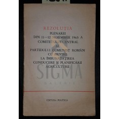 REZOLUTIA PLENAREI DIN 11 12 NOIEMBRIE 1965 A COMITETULUI CENTRAL AL PARTIDULUI COMUNIST ROMAN CU PRIVIRE LA IMBUNATATIREA CONDUCERII SI PLANIFICARII