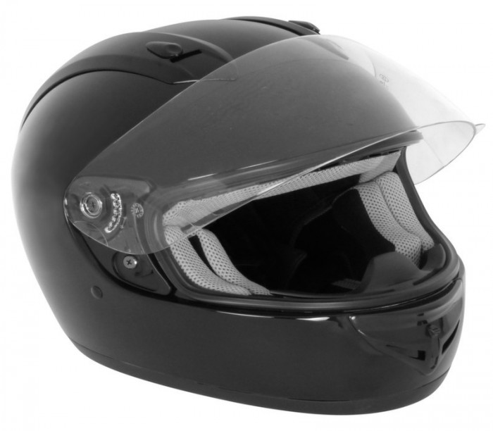 Casca moto Negru L cu sistem de ventilatie , termoplastic ABS