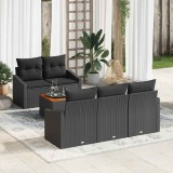 vidaXL Set de canapele pentru grădină 6 pcs Negru