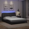 VidaXL Cadru de pat cu lumini LED, gri, 160x200 cm, piele ecologică 3213944