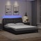 vidaXL Cadru de pat cu lumini LED, gri, 160x200 cm, piele ecologică 3213944