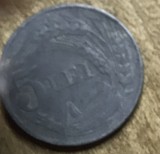 MNDRO01 Romania moneda 5 lei 1942