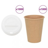 vidaXL Cești de cafea din h&acirc;rtie cu capace 1000 buc 12 oz 300 ml