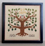 Copacul vietii, Aniversarea a 30 ani de casatorie - Cusatura traditionala romaneasca de mana in cruce, inramata ca tablou cu rama