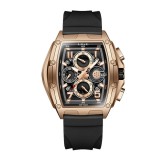 Ceas Barbati Lige 89110 Rose Gold-Negru , Design Casual, Functii Multiple, Afisaj Luminos, Rezistent la Apa 3ATM