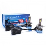 Kit 2 Becuri LED Auto H4/H19 Photon Milestone Limited Edition, Lumina Alba, Can-Bus, Reglare Faruri 100%