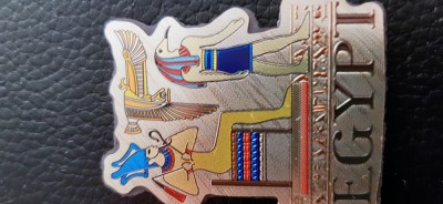 XG Magnet frigider-tematica turistica- Egipt Zeita Isis si Zeul Horus(metalizat) foto