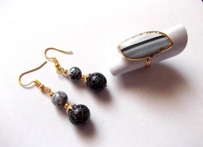 Set inel si cercei cu agate 47836 foto