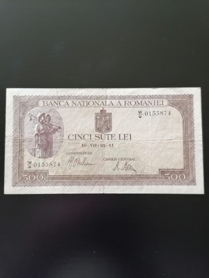 BANCNOTA 500 LEI 19-vll-1941 . ROMANIA foto