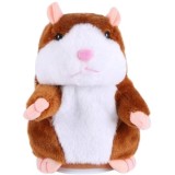 Cumpara ieftin Jucarie Interactiva Hamster Vorbitor din Plus, Oem, Repeta Vocea, 15 cm, Maro &amp; Gri