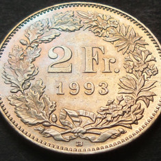 Moneda 2 FRANCI - ELVETIA, anul 1993 *cod 1513 A