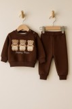 Cumpara ieftin Set bluzita si pantaloni bebelusi - Ursuletul vesel - Maro (Marime Disponibila:
